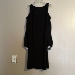 Black cold shoulder dress